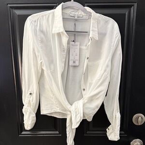 Love Tree White Button-Up Blouse